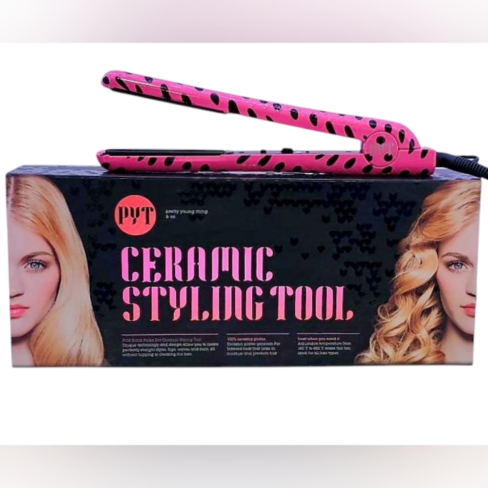 100% Ceramic Styling Tool, Pink Black.  PYT4